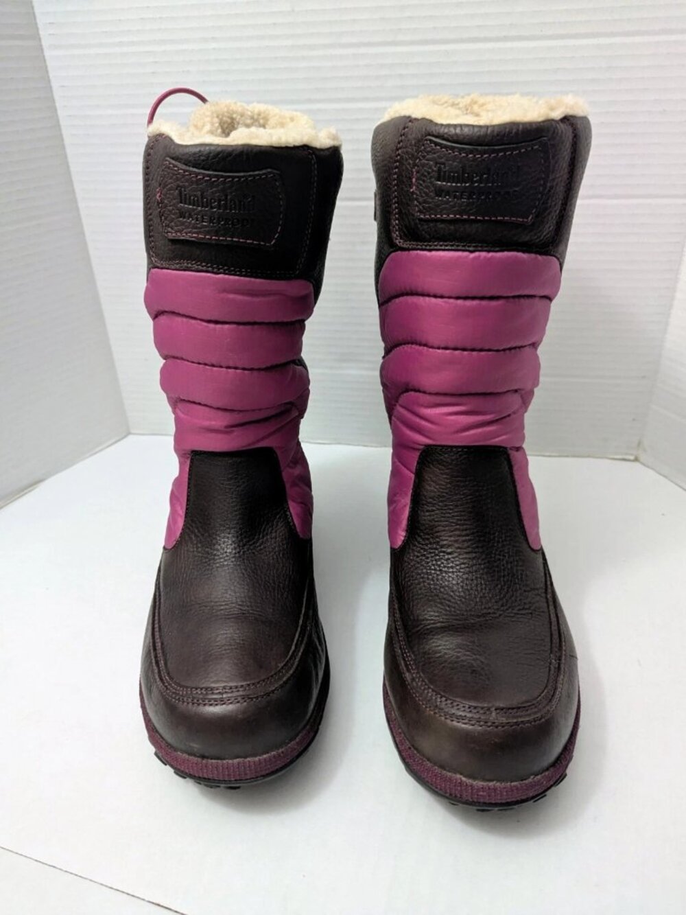 Timberland Womens Crystal Mountain Winter Waterproof Leather Boots Purple 9.5MUS
